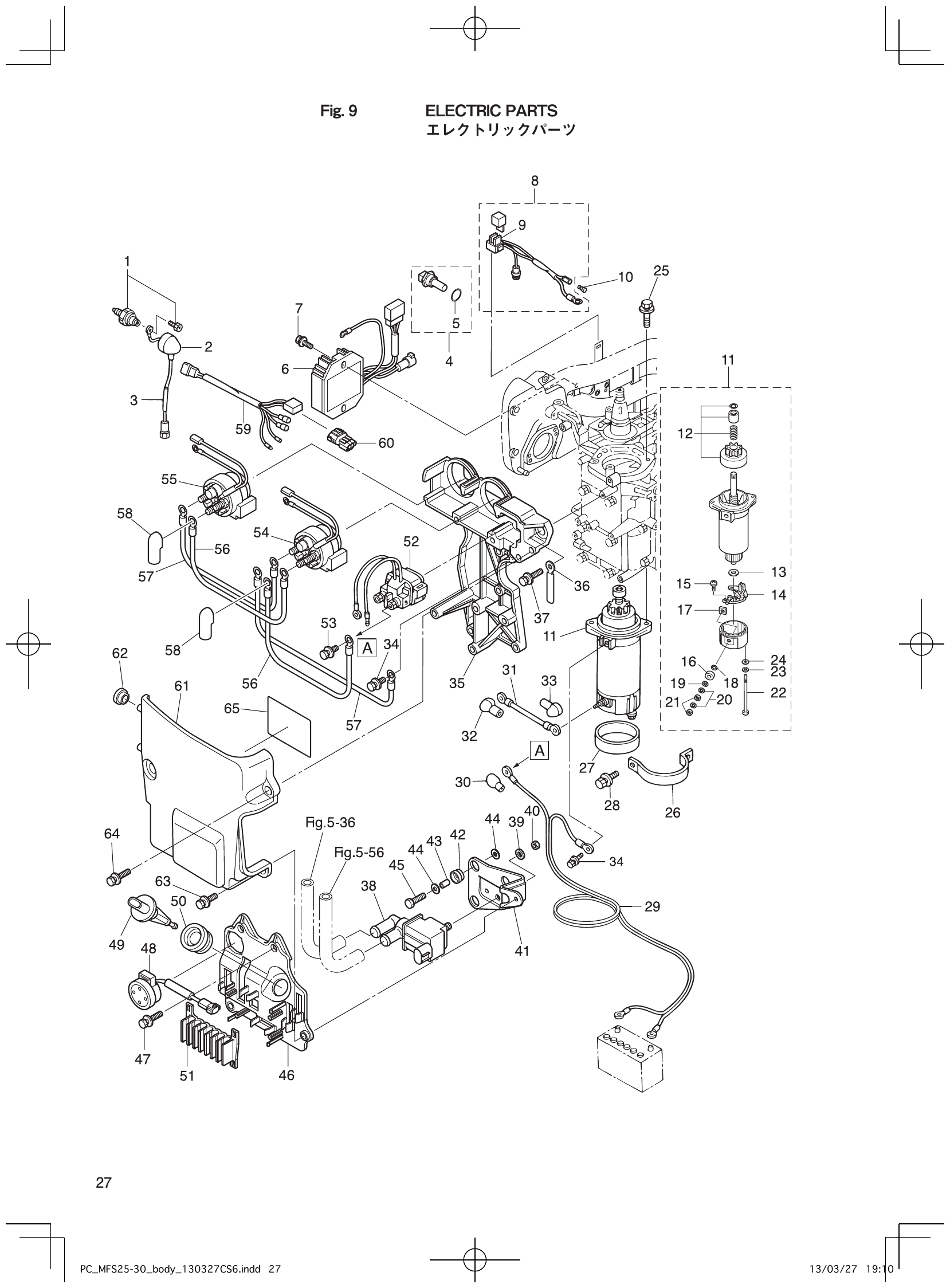 Fig. 9 – ELECTRIC PARTS diagram