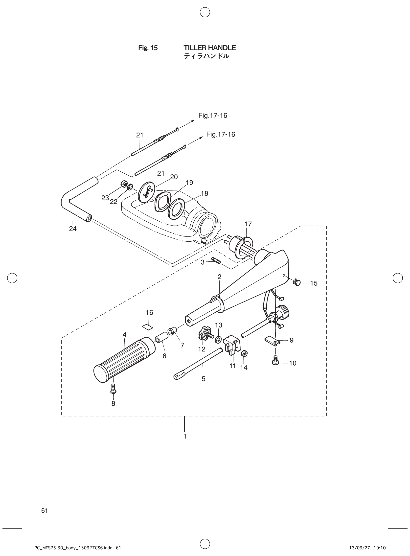 Fig. 15 – TILLER HANDLE diagram
