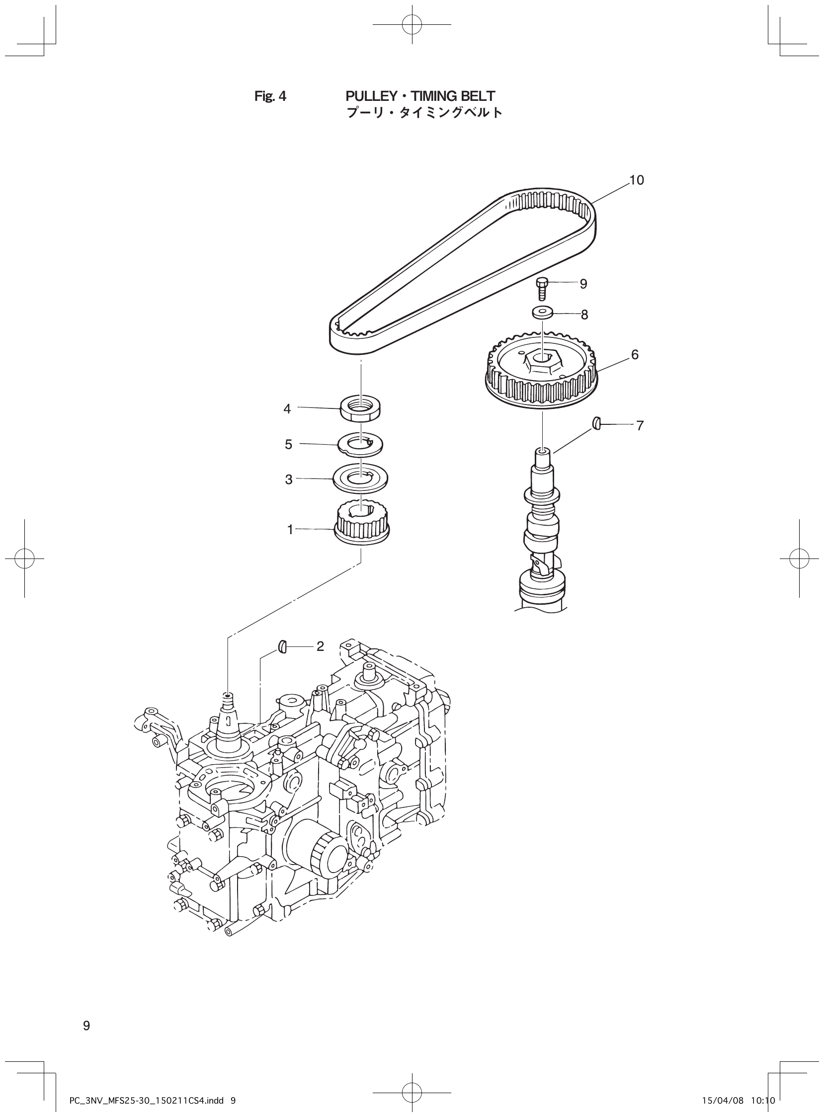 Fig. 4 – PULLEY TIMING BELT diagram