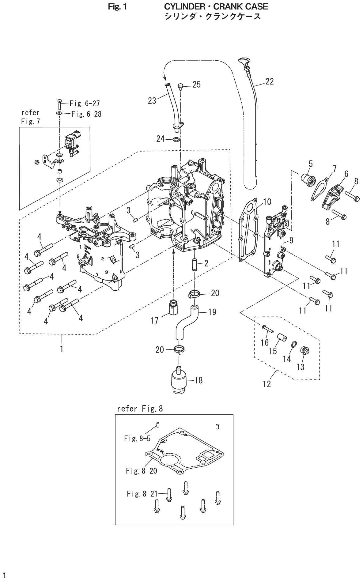 Fig. 1 – CYLINDER CRANK CASE diagram