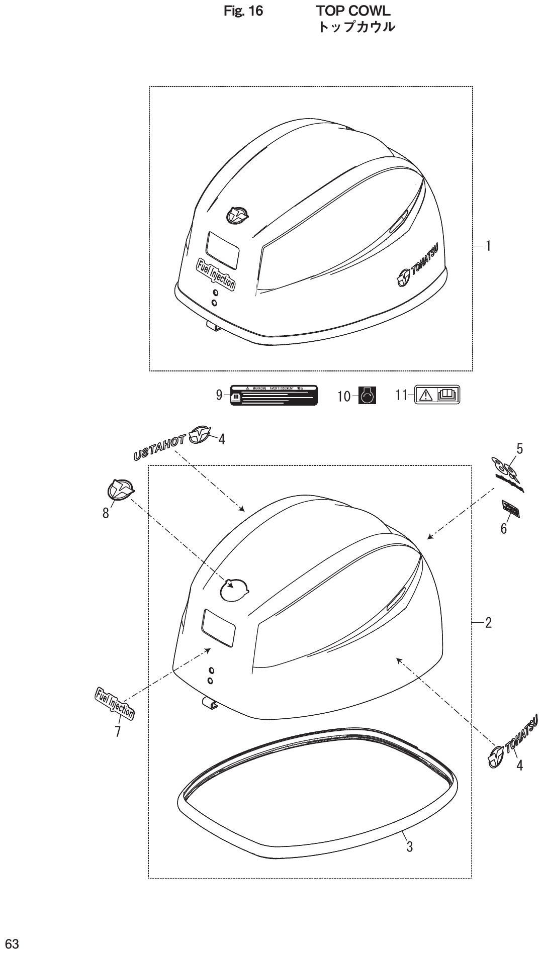 Fig. 16 – TOP COWL diagram