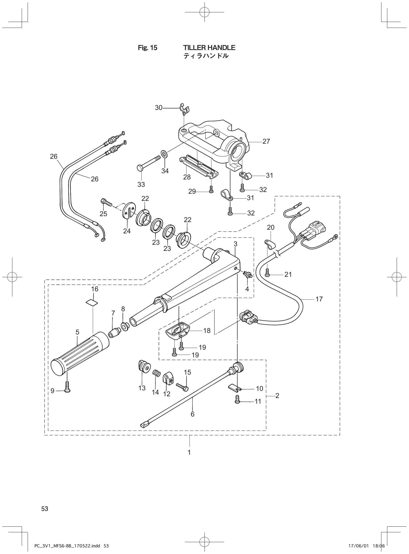 Fig. 15 – TILLER HANDLE diagram