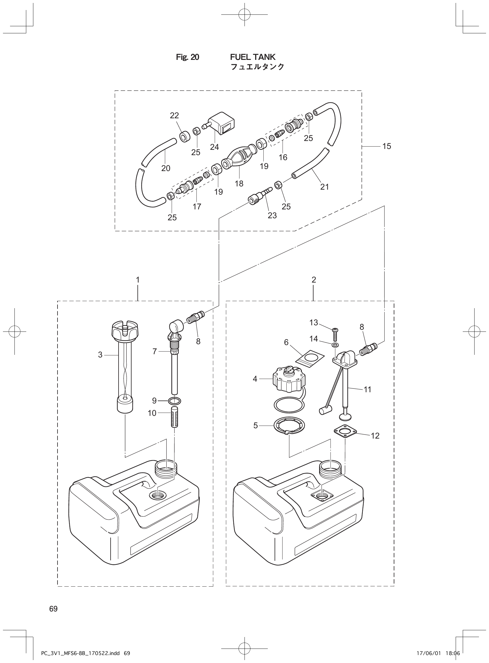 Fig. 20 – FUEL TANK diagram