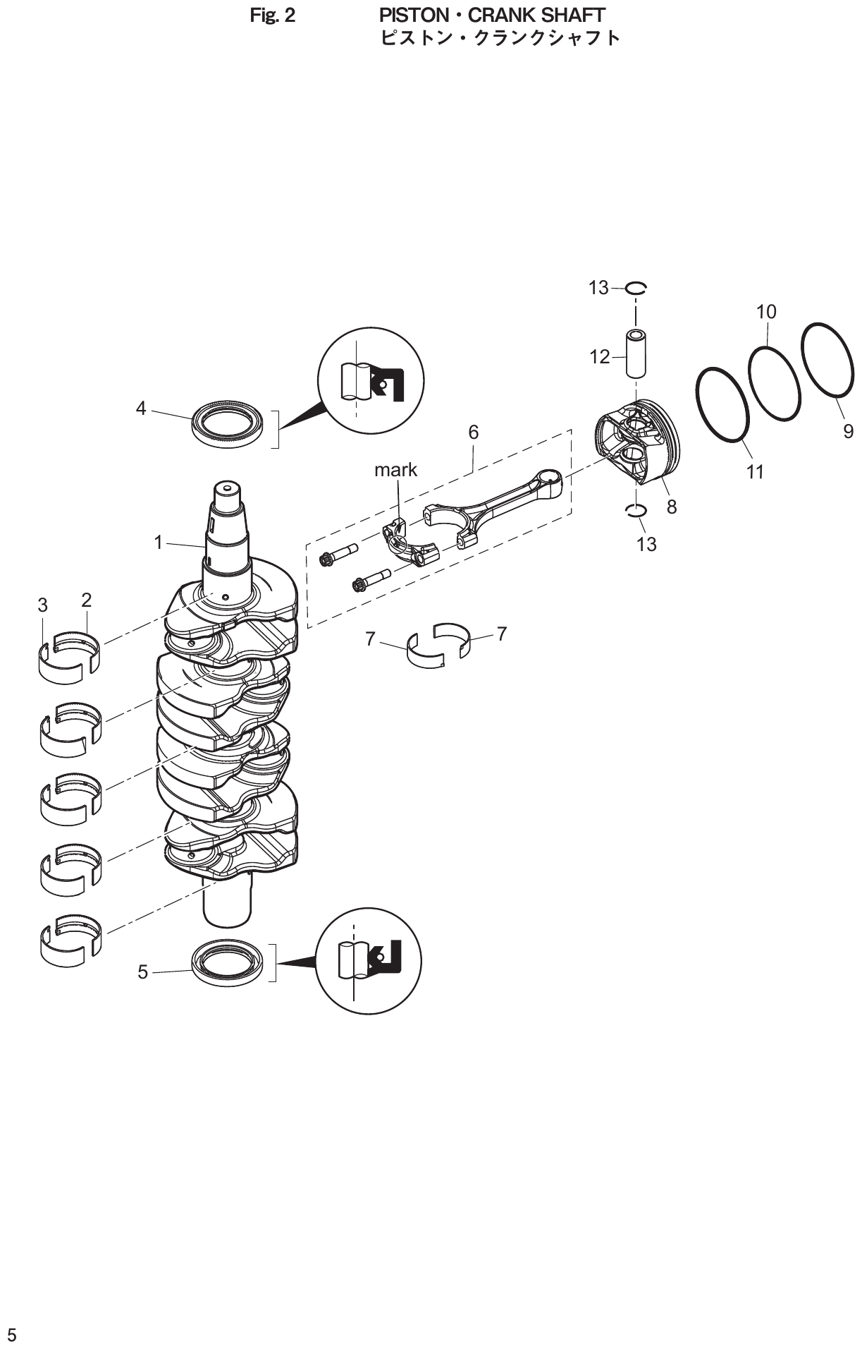 Fig. 2 – PISTON CRANK SHAFT diagram
