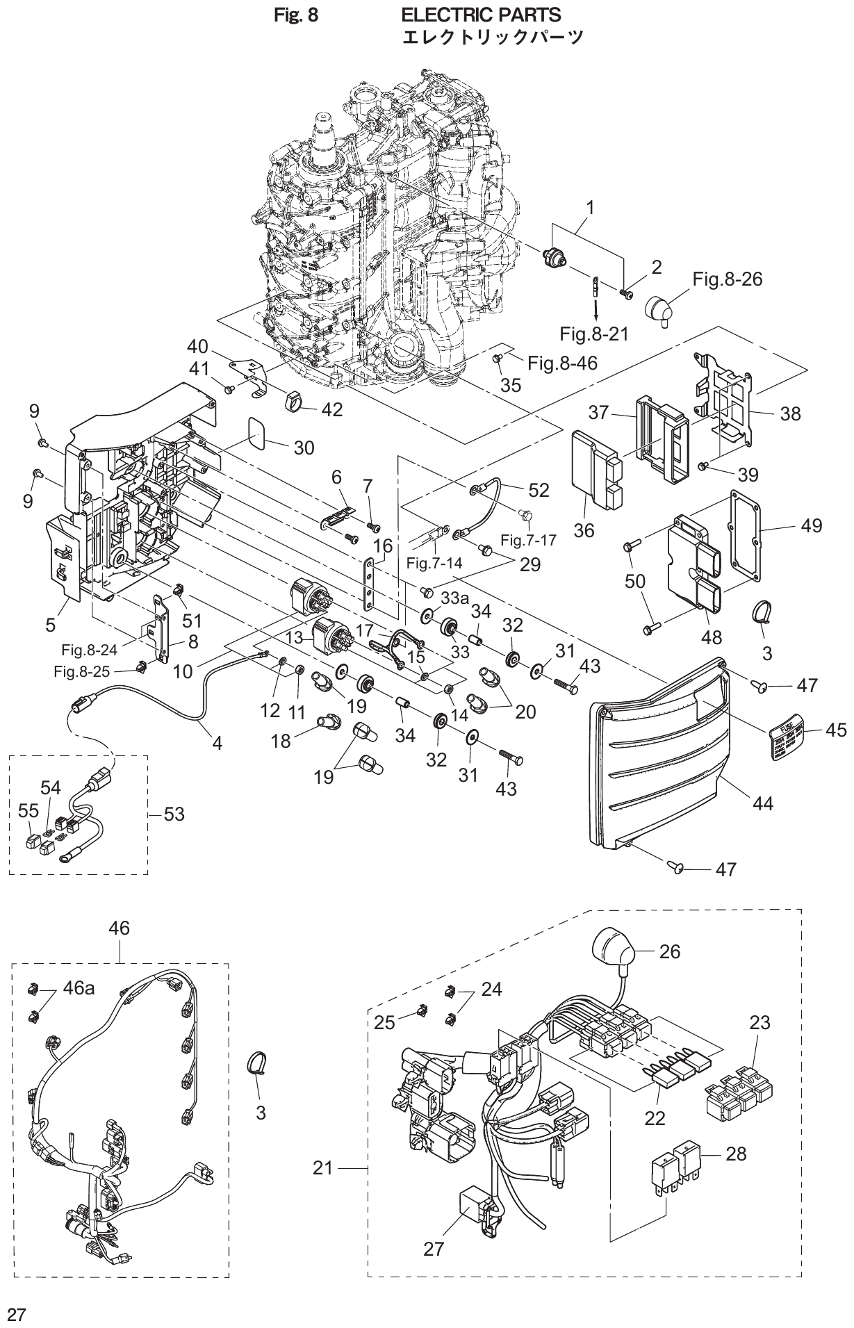 Fig. 8 – ELECTRIC PARTS diagram
