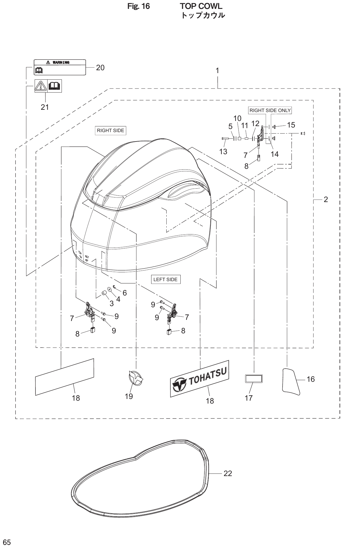 Fig. 16 – TOP COWL diagram