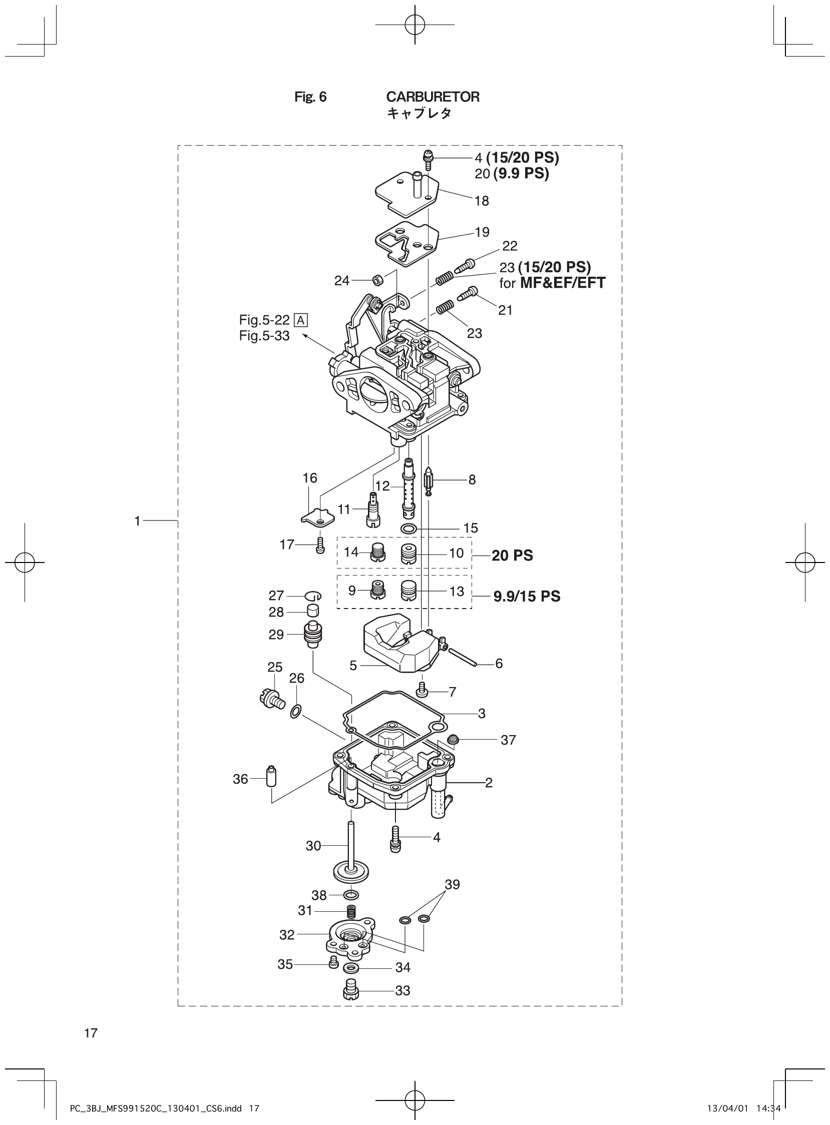 Fig. 6 – CARBURETOR diagram