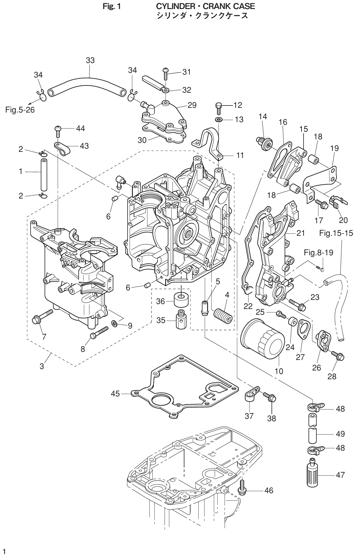 Fig. 1 – CYLINDER CRANK CASE diagram