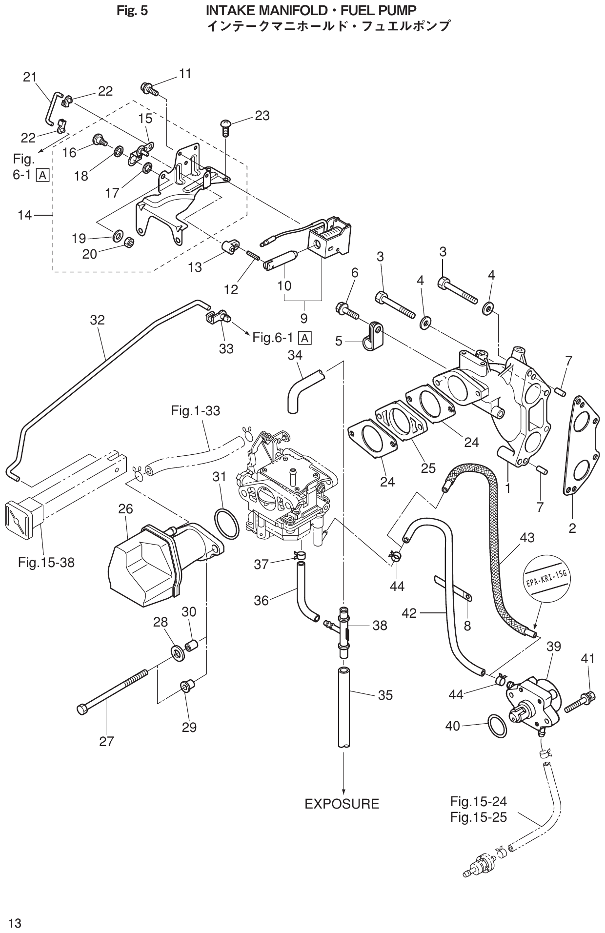 Fig. 5 – INTAKE MANIFOLD FUEL PUMP diagram