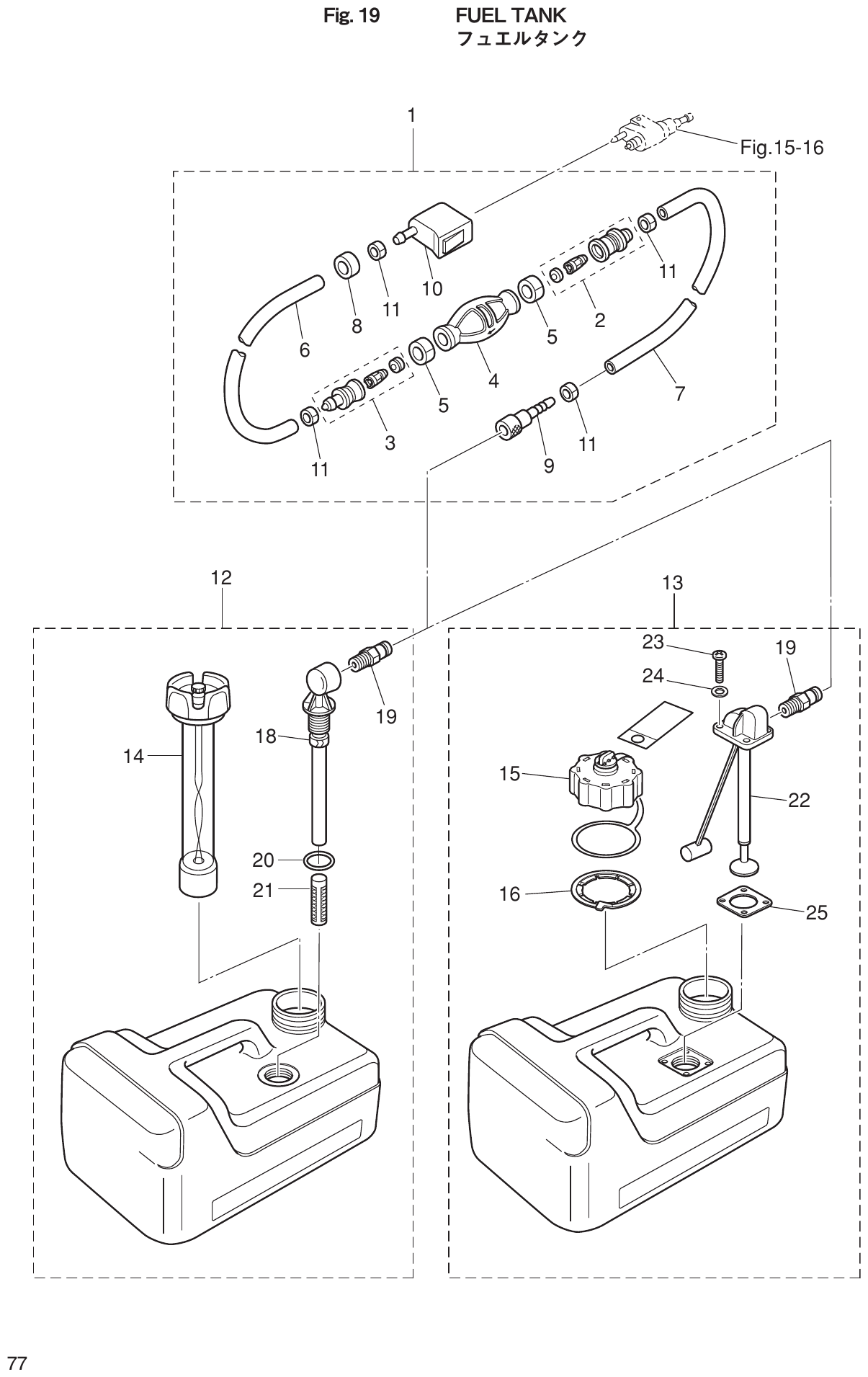 Fig. 19 – FUEL TANK diagram