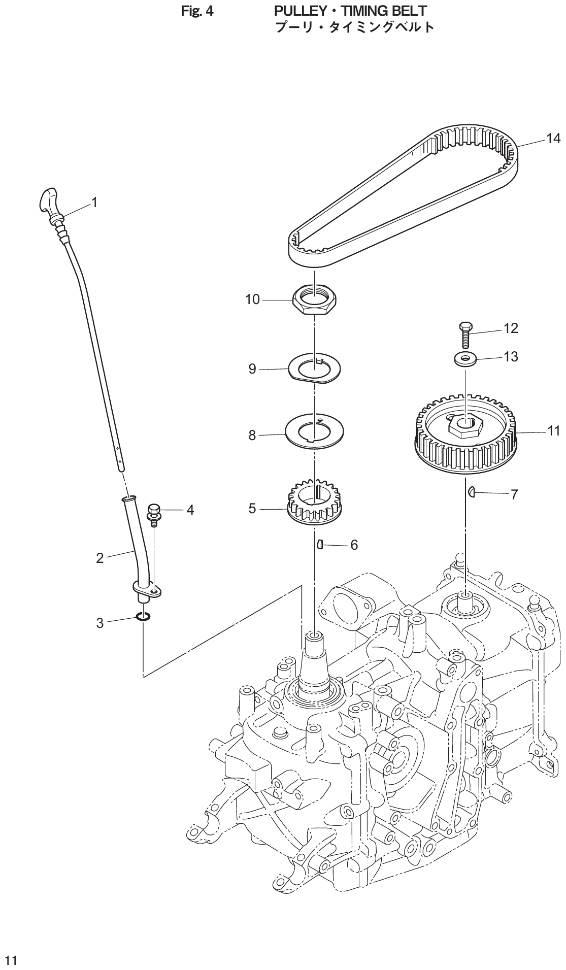 Fig. 4 – PULLEY TIMING BELT diagram