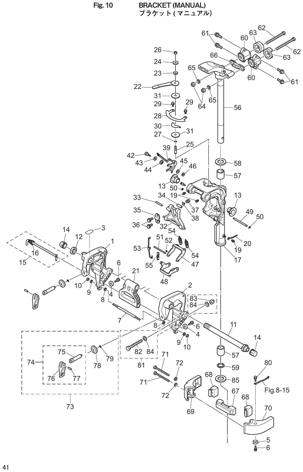 Fig. 10 – BRACKET (MANUAL) ( ） diagram