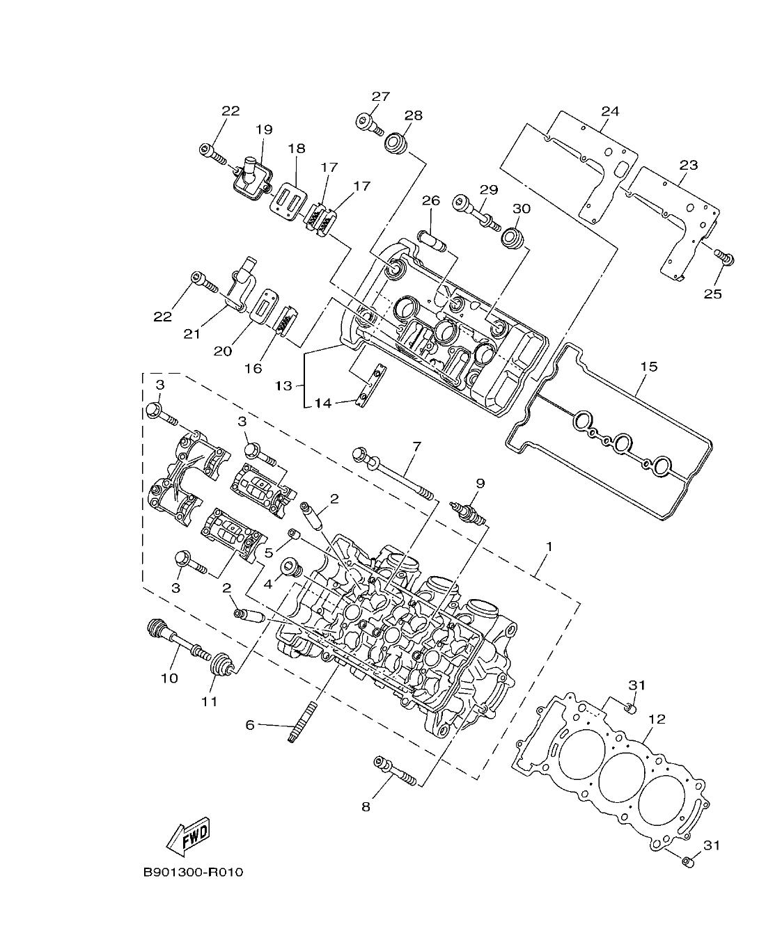 Fig. 1 – CYLINDER HEAD diagram
