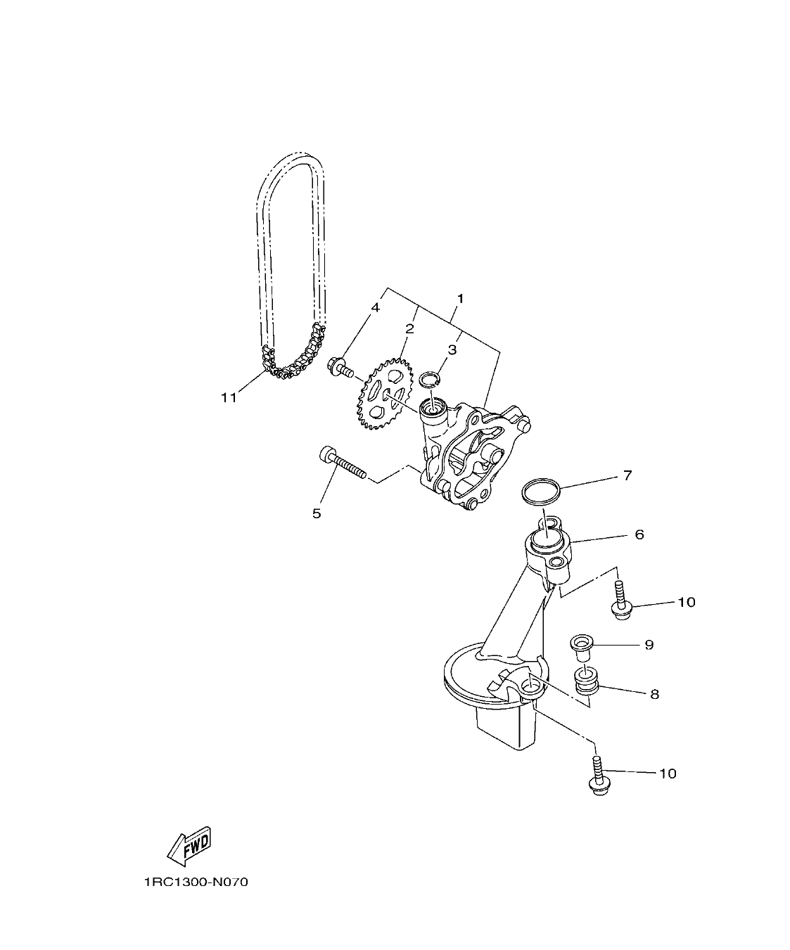 MT09TRP – section 7 OIL PUMP parts diagram