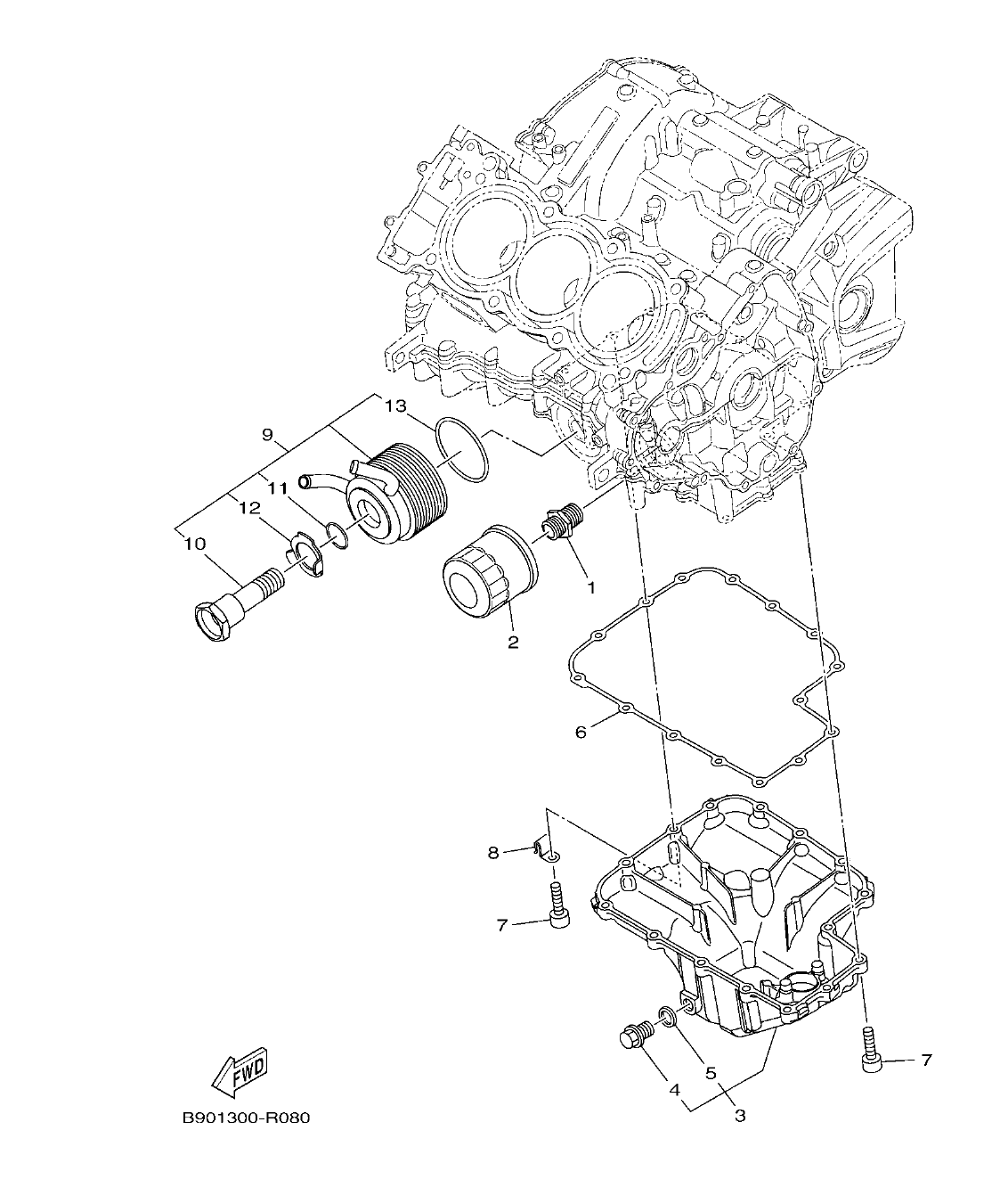 MT09TRP – section 8 OIL CLEANER parts diagram