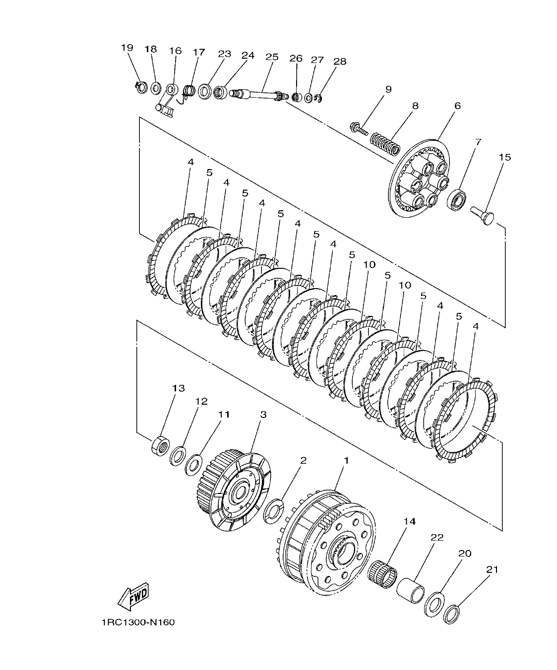 MT09TRP – section 16 CLUTCH parts diagram