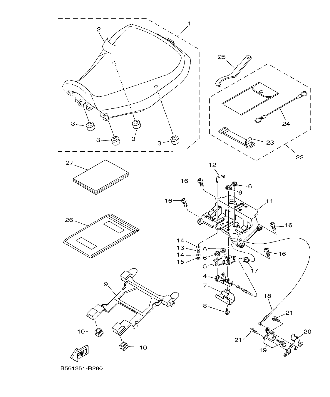 MT09TRP – section 28 SEAT parts diagram