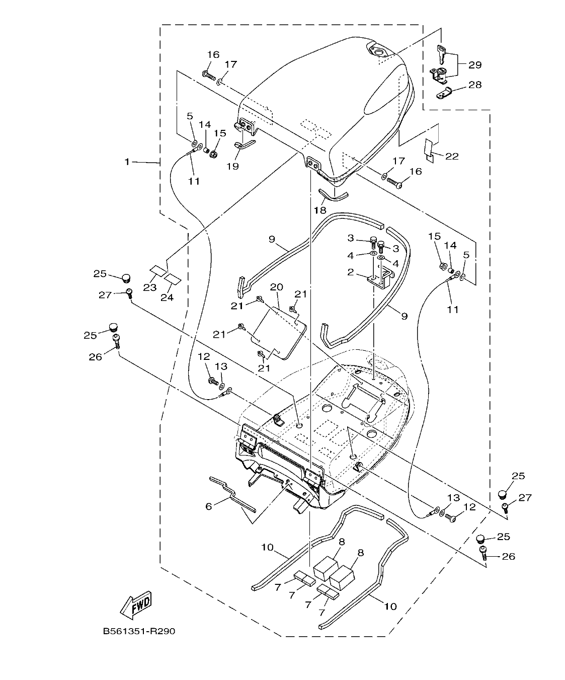 MT09TRP – section 29 SEAT 2 parts diagram