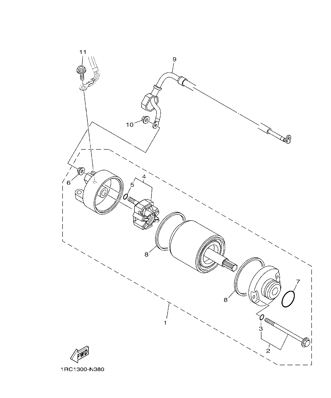 Fig. 42 – STARTING MOTOR diagram