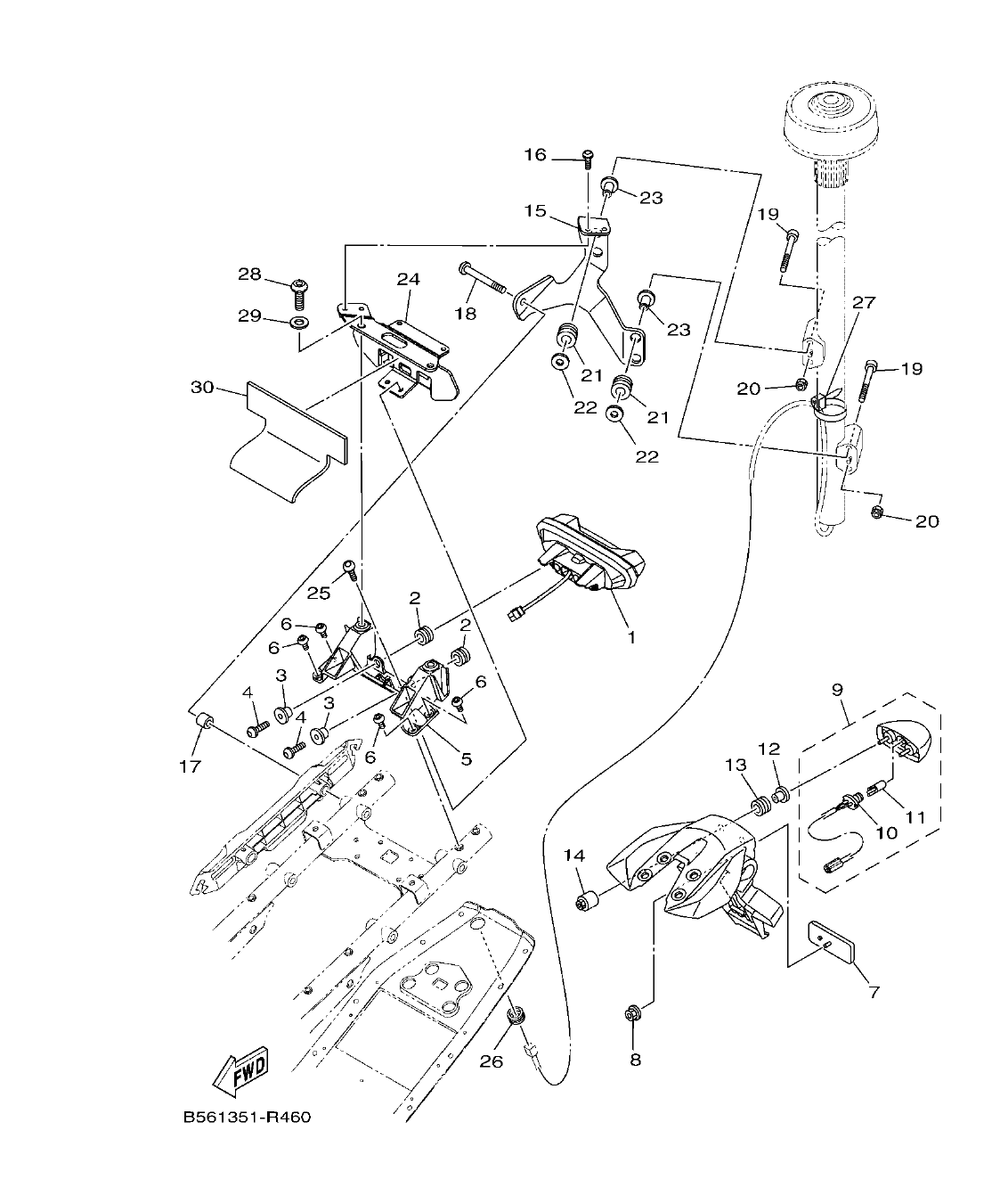 MT09TRP – section 46 TAILLIGHT parts diagram