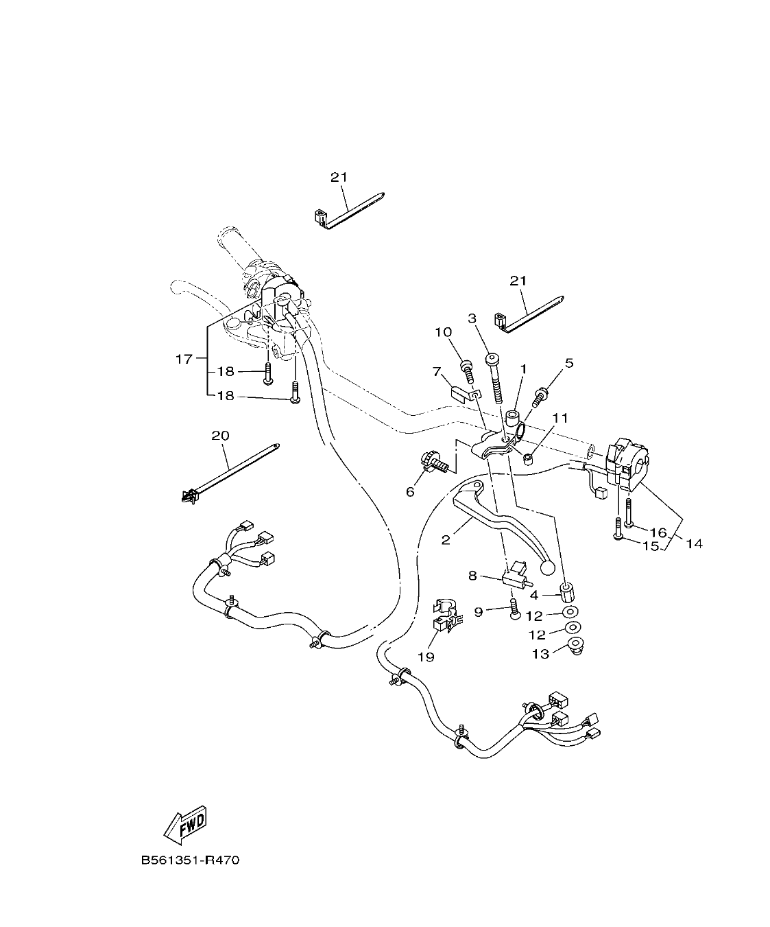Fig. 47 – HANDLE SWITCH & LEVER diagram