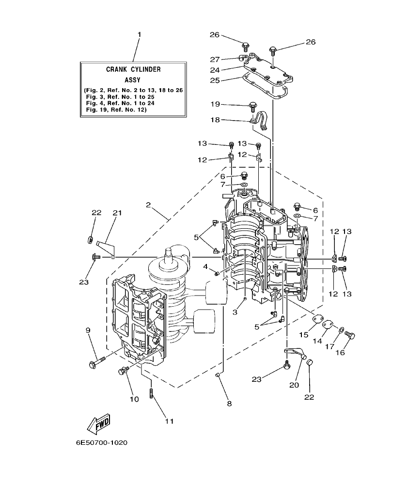 Fig. 2 – CYLINDER. CRANKCASE 1