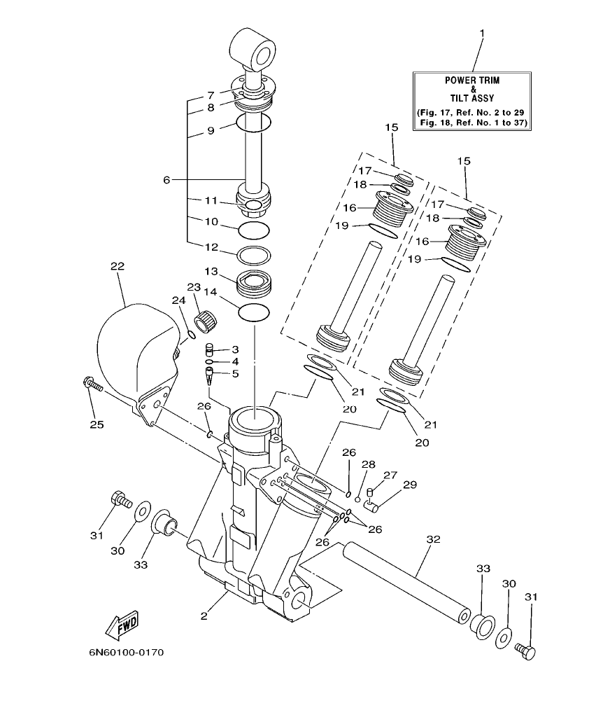 Fig. 17 – POWER TRIM & TILT ASSY 1