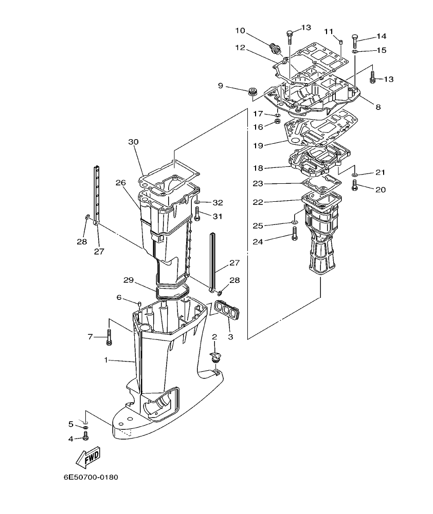 115BET’01 – section 19 UPPER CASING parts diagram