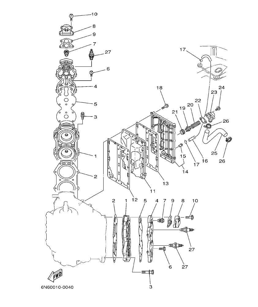 Fig. 4 – CYLINDER. CRANKCASE 2