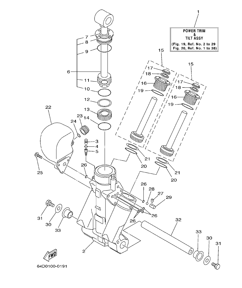 Fig. 19 – POWER TRIM & TILT ASSY 1