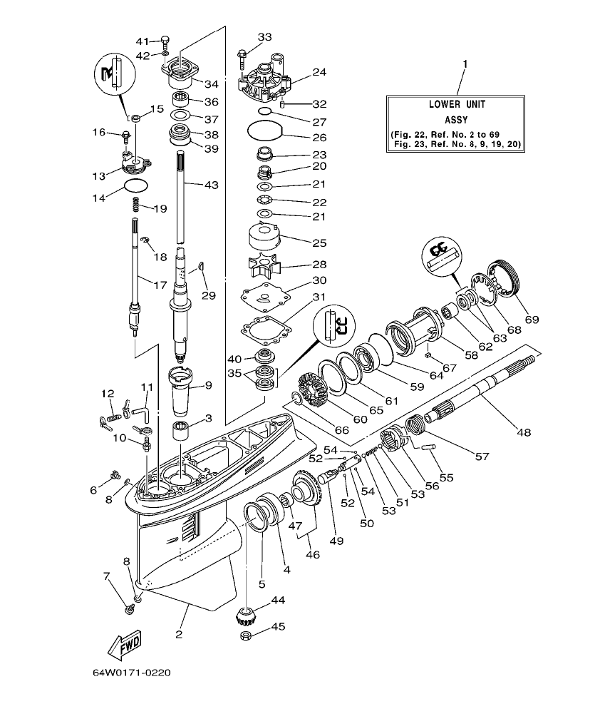 Fig. 22 – LOWER CASING. DRIVE 1