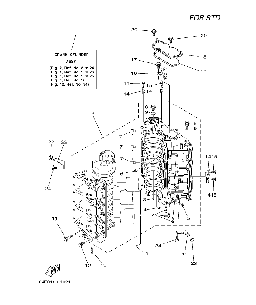 Fig. 2 – CYLINDER. CRANKCASE 1