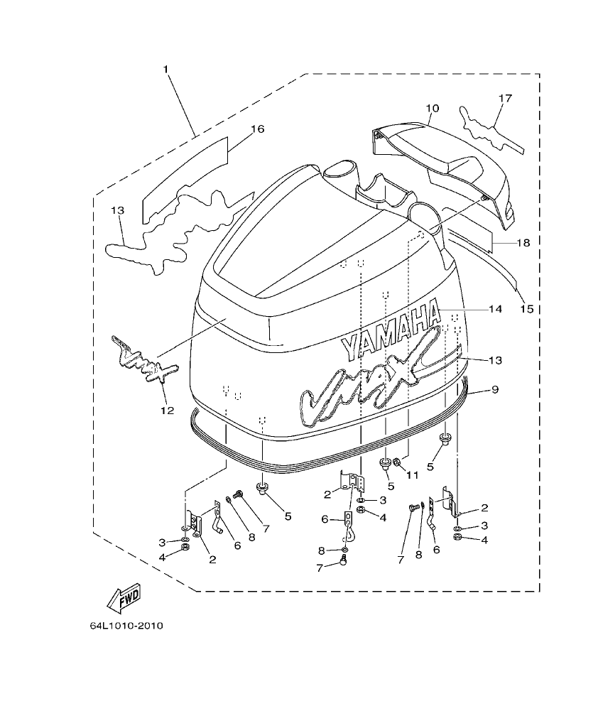 200GETO’03 – section 1 TOP COWLING parts diagram