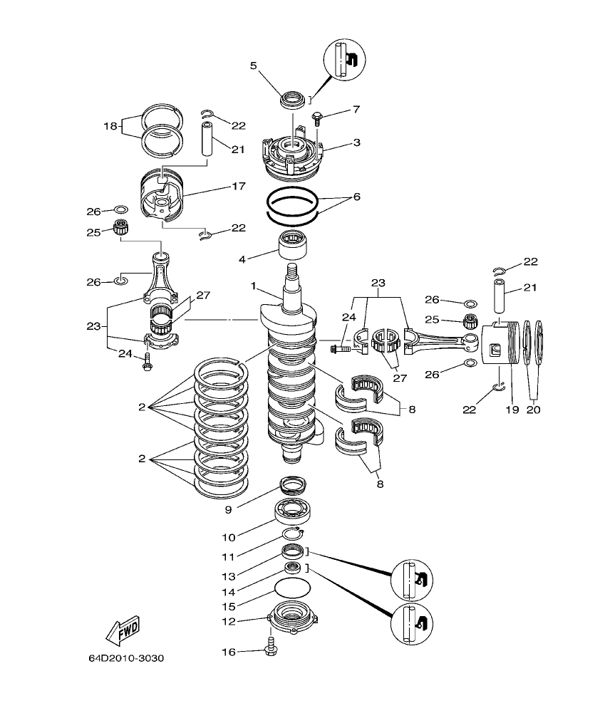 200GETO’03 – section 3 CRANKSHAFT. PISTON parts diagram