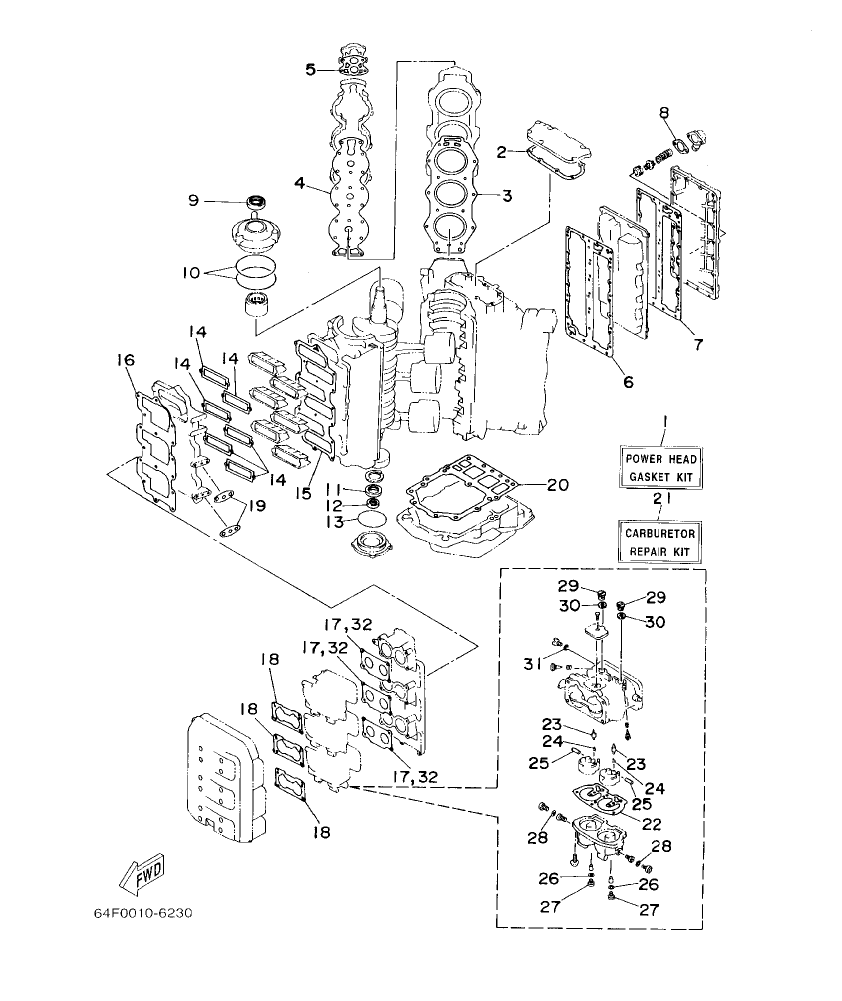 200GETO’03 – section 29 REPAIR KIT 1 parts diagram