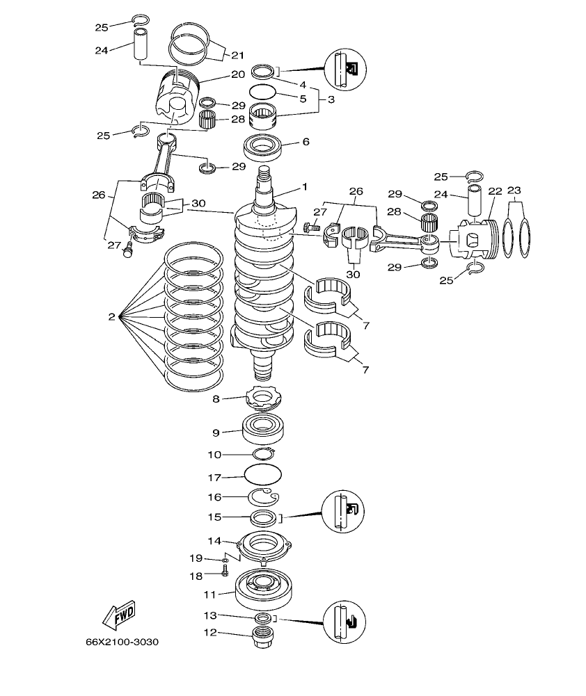 Fig. 3 – CRANKSHAFT. PISTON