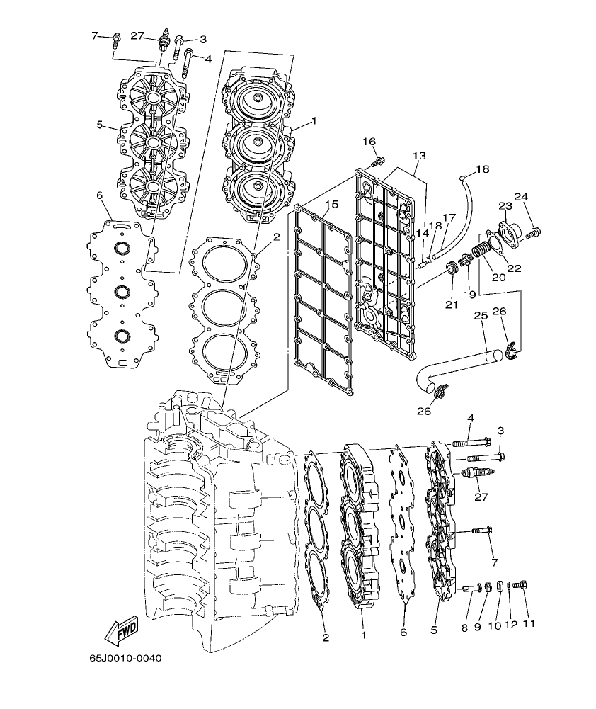 Fig. 4 – CYLINDER. CRANKCASE 2