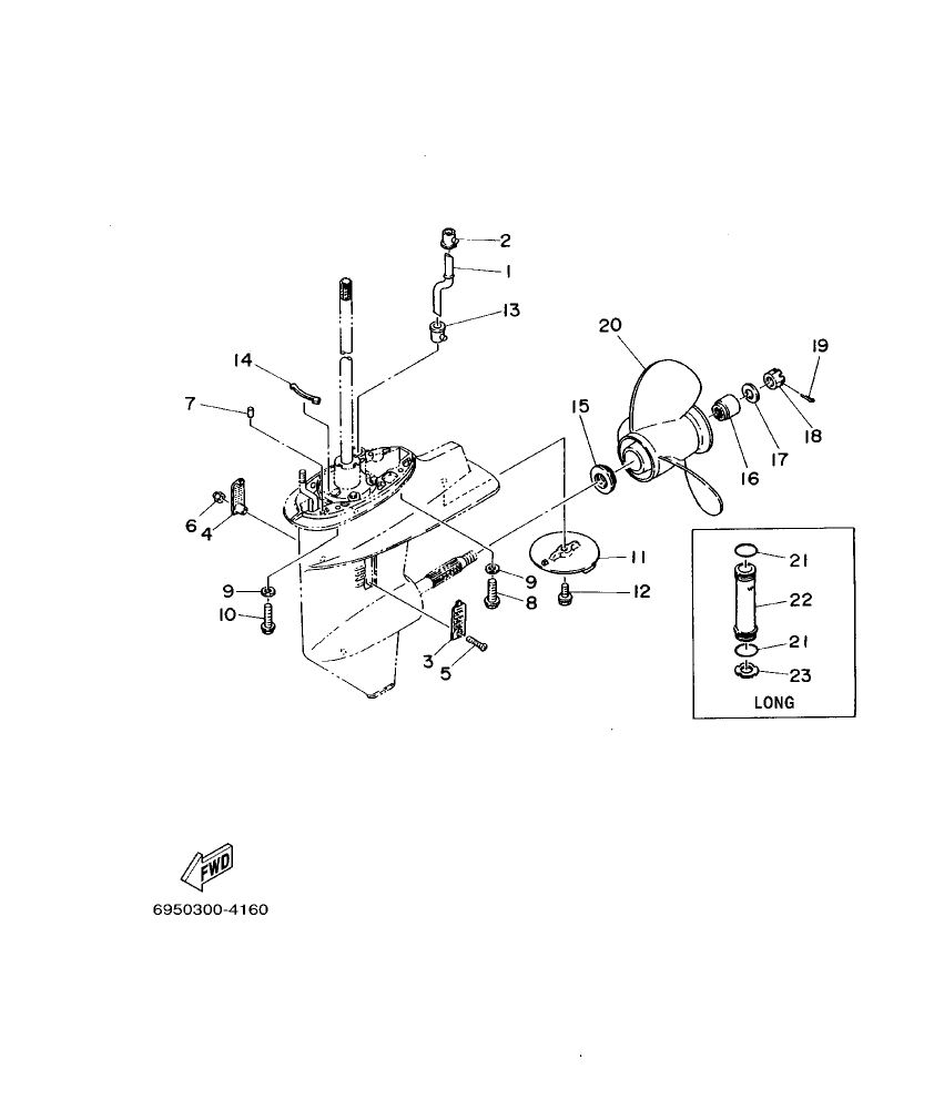 25DMH’01 – section 16 LOWER CASING. DRIVE 2 parts diagram