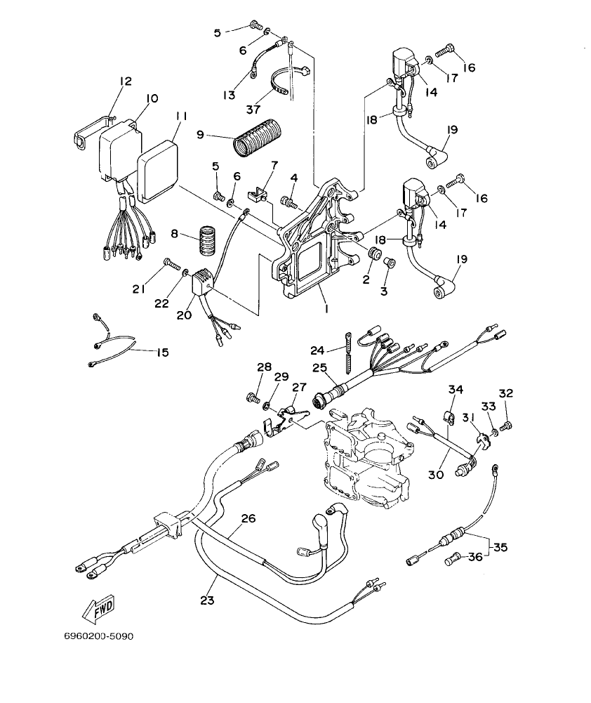55BET’02 – section 6 ELECTRICAL 1 parts diagram