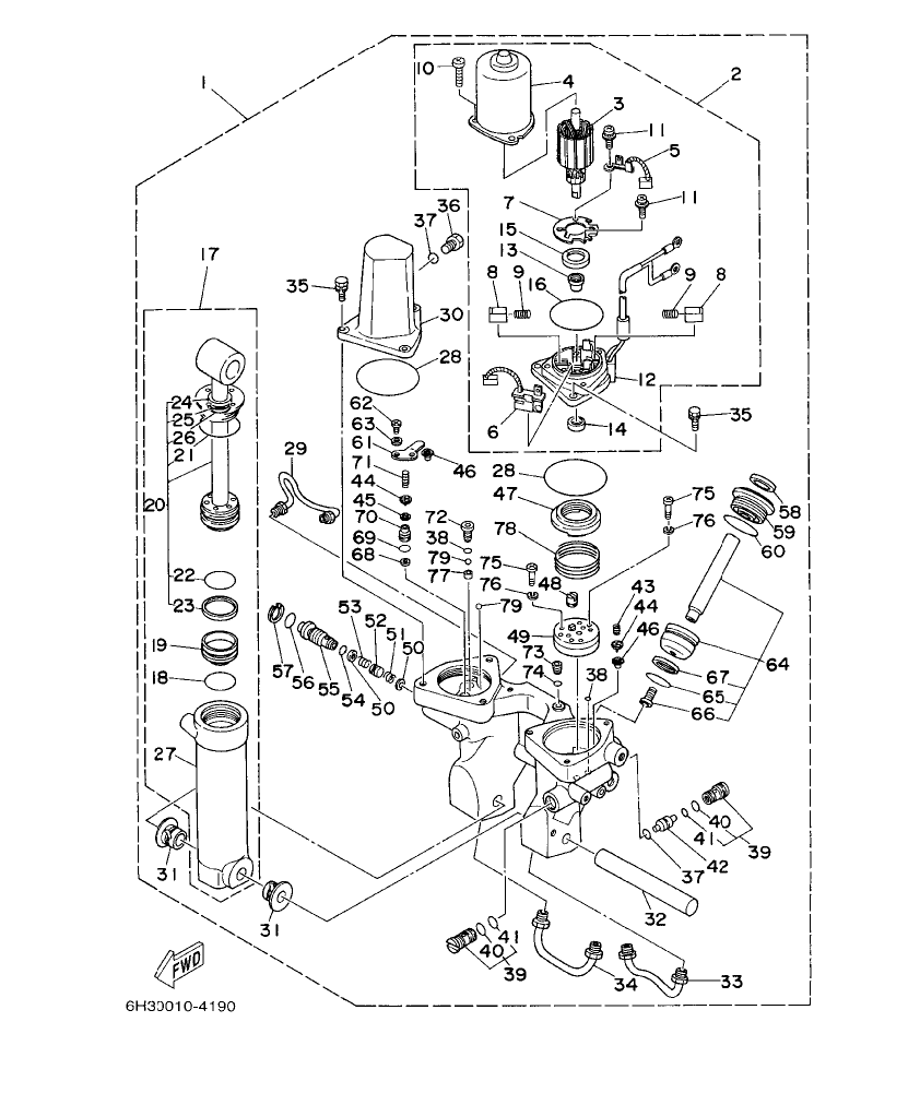 Fig. 13 – POWER TRIM & TILT ASSY