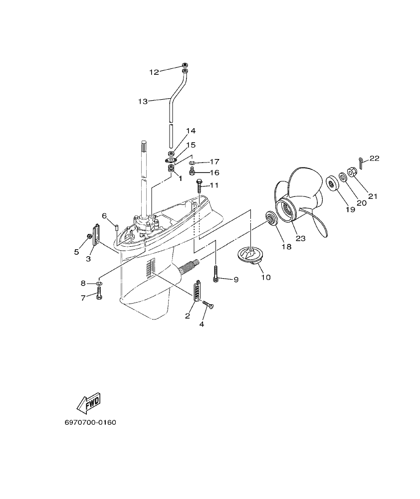 55BET’02 – section 16 LOWER CASING. DRIVE 2 parts diagram