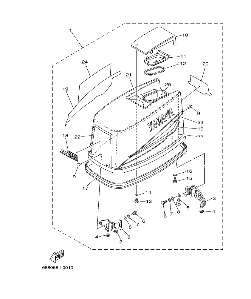 85AED’01 – section 1 TOP COWLING parts diagram