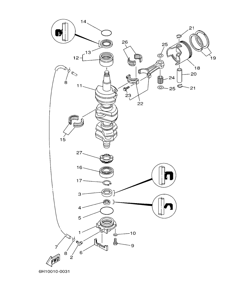 Fig. 3 – CRANKSHAFT & PISTON