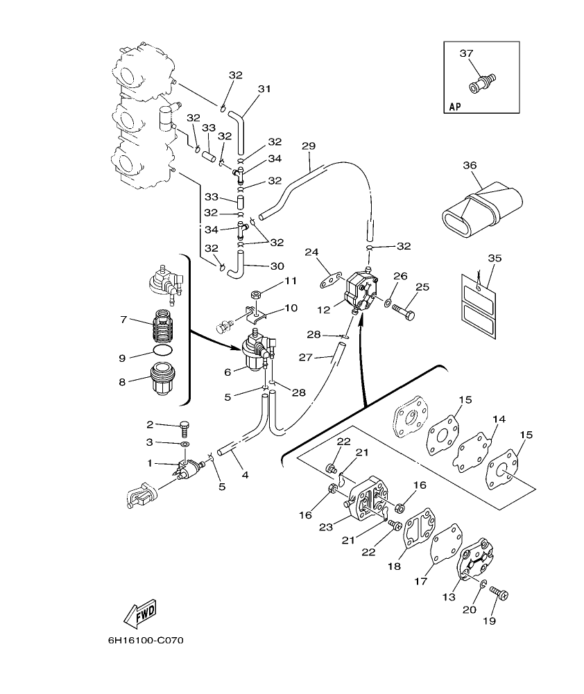 90A’04 – section 7 FUEL parts diagram
