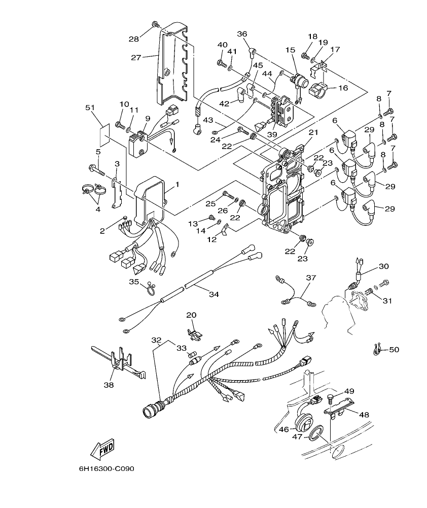 90A’04 – section 9 ELECTRICAL parts diagram