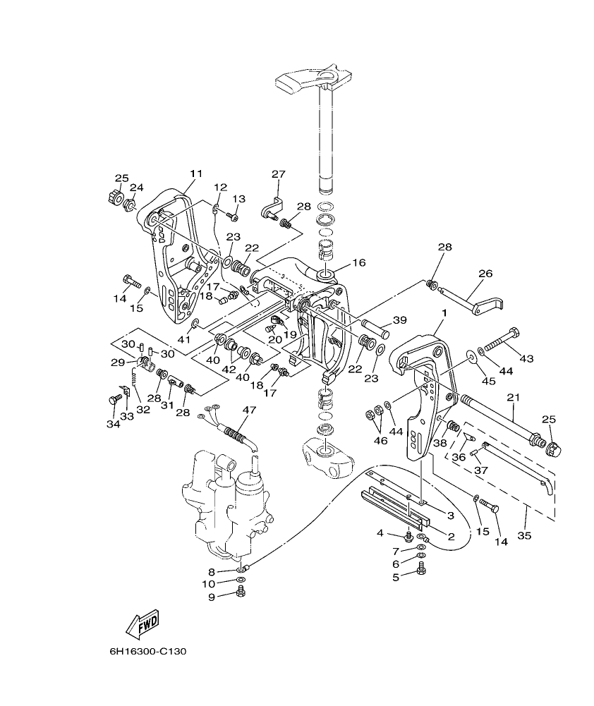 90A’04 – section 13 BRACKET 1 parts diagram