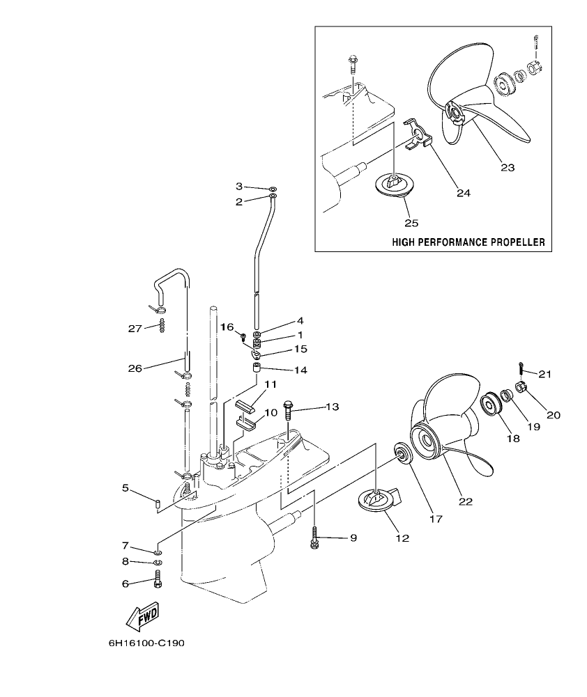 90A’04 – section 18 LOWER CASING & DRIVE 2 parts diagram