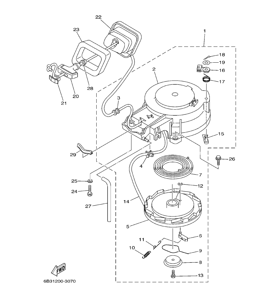 E15DMH ’03 – section 7 STARTER parts diagram