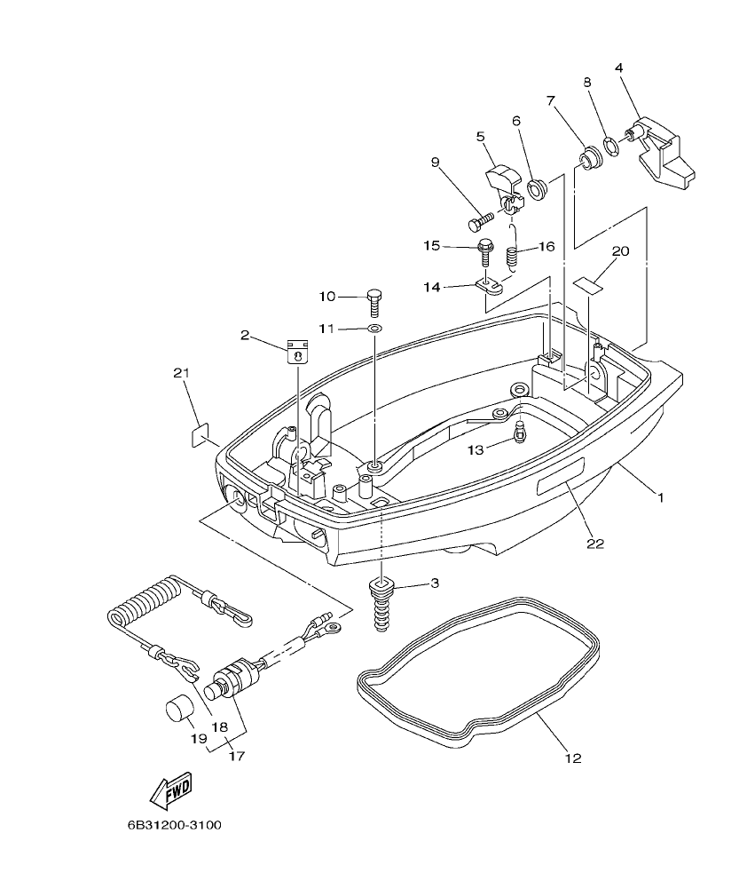 E15DMH ’03 – section 10 BOTTOM COWLING parts diagram