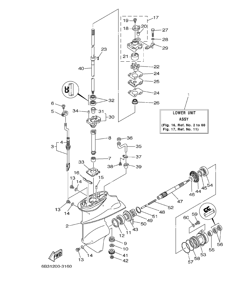Fig. 16 – LOWER CASING. DRIVE 1